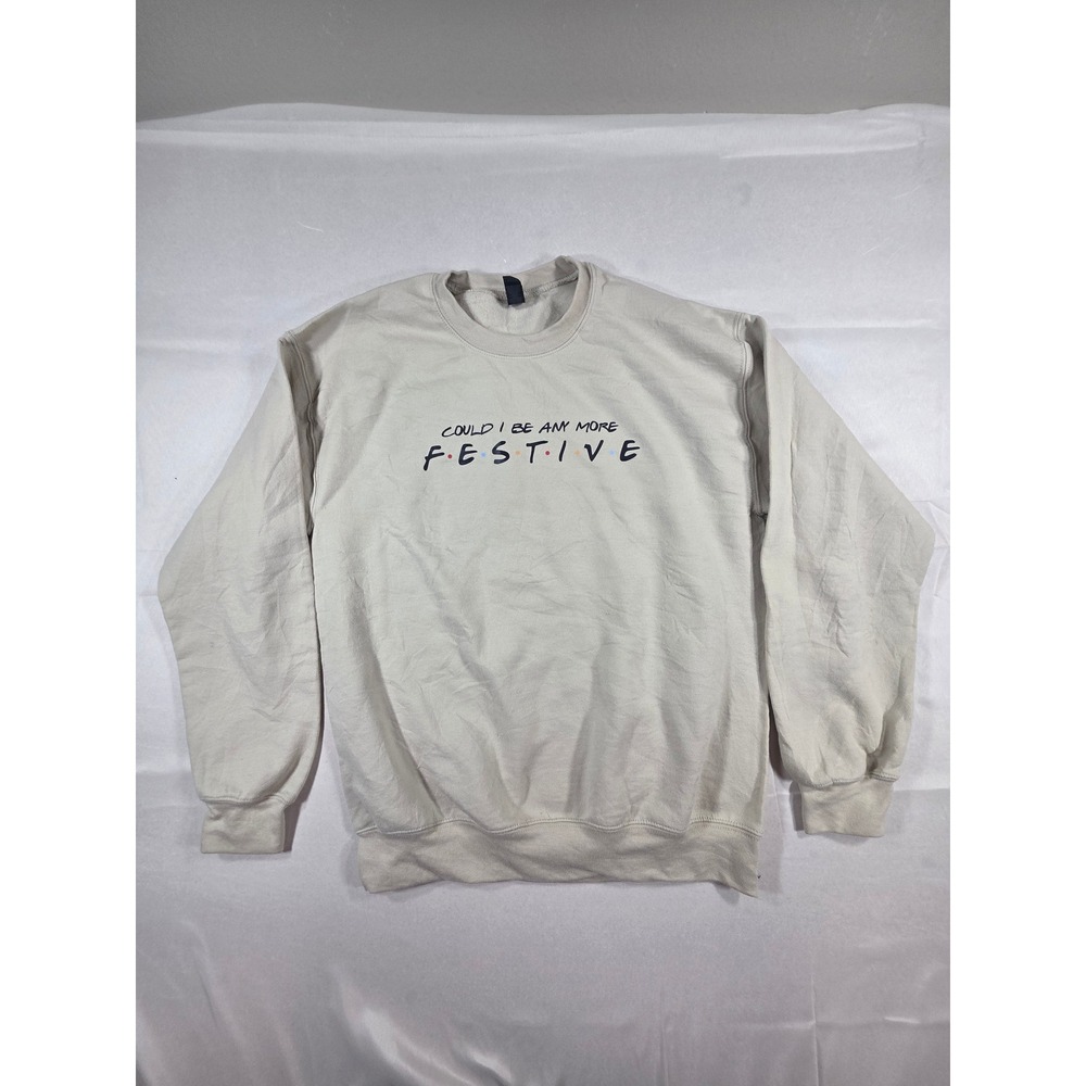 Gildan Friends TV Show Festive Holiday Sweatshirt Sand Beige Mens Medium M